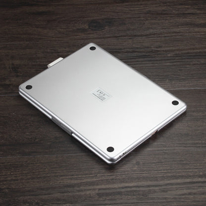 F102AS For iPad 10.2 inch Colorful Backlit Rotatable Bluetooth Keyboard Leather Tablet Case with Pen Slot Function (Silver) by buy2fix