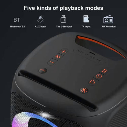 HOPESTAR Party100 Bluetooth 5.0 Portable Waterproof Wireless Bluetooth Speaker with Mobile Charging Function (Black) - Desktop Speaker by HOPESTAR | Online Shopping UK | buy2fix