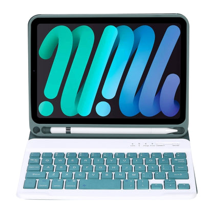 C06B Ultra-thin Candy Colors Bluetooth Keyboard Tablet Case for iPad mini 6 / mini 7 , with Stand & Pen Slot (Dark Green) - For iPad mini by buy2fix | Online Shopping UK | buy2fix