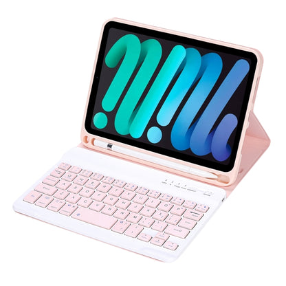 C06B Ultra-thin Candy Colors Bluetooth Keyboard Tablet Case for iPad mini 6 / mini 7 , with Stand & Pen Slot (Pink) - For iPad mini by buy2fix | Online Shopping UK | buy2fix