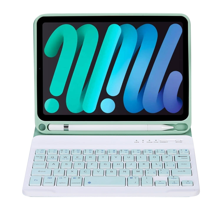C06B Ultra-thin Candy Colors Bluetooth Keyboard Tablet Case for iPad mini 6 / mini 7 , with Stand & Pen Slot (Green) - For iPad mini by buy2fix | Online Shopping UK | buy2fix