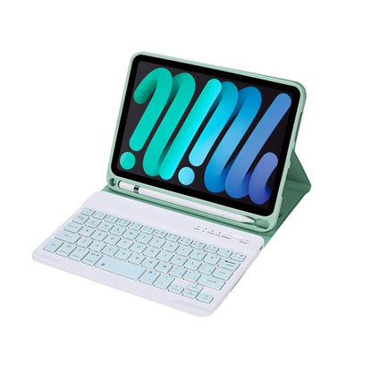 C06B Ultra-thin Candy Colors Bluetooth Keyboard Tablet Case for iPad mini 6 / mini 7 , with Stand & Pen Slot (Green) - For iPad mini by buy2fix | Online Shopping UK | buy2fix