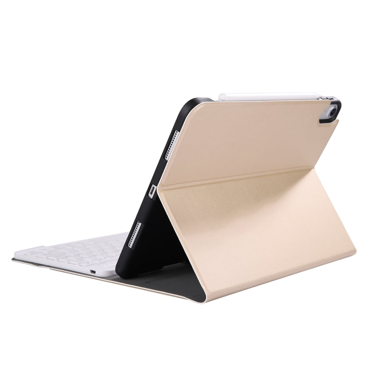 A11B Bluetooth 3.0 Ultra-thin ABS Detachable Bluetooth Keyboard Leather Tablet Case for iPad Air 4 / Air 5 / Pro 11 inch 2022 / 2021 / 2020 / 2018, with Pen Slot & Holder (Gold) - For iPad Pro by buy2fix | Online Shopping UK | buy2fix