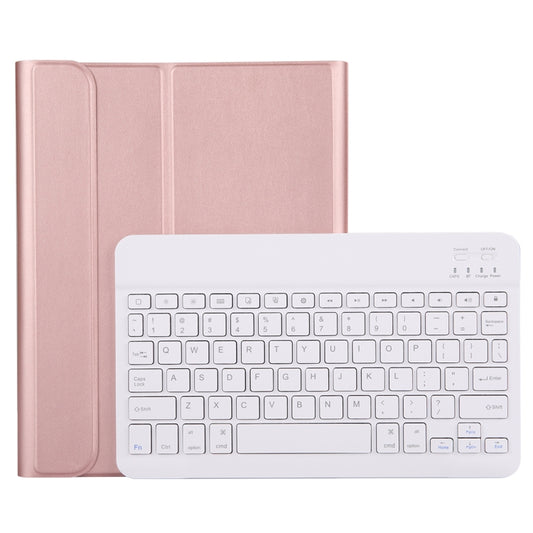 A11B Bluetooth 3.0 Ultra-thin ABS Detachable Bluetooth Keyboard Leather Tablet Case for iPad Air 4 / Air 5 / Pro 11 inch 2022 / 2021 / 2020 / 2018, with Pen Slot & Holder (Rose Gold) - For iPad Pro by buy2fix | Online Shopping UK | buy2fix