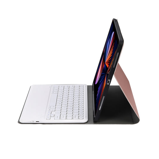 A12B Bluetooth 3.0 Ultra-thin Detachable Bluetooth Keyboard Leather Tablet Case for iPad Air 13 2024 / 2025 / Pro 12.9 inch 2022 / 2021 / 2020 / 2018, with Pen Slot & Holder(Rose Gold) - For iPad Pro by buy2fix | Online Shopping UK | buy2fix