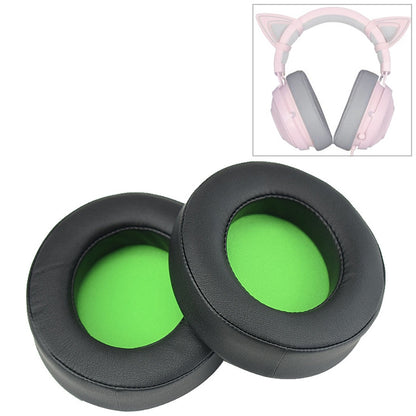 2 PCS For Razer Kraken 7.1 V2 Pro Headphone Cushion Sponge Green Net Cover Earmuffs Replacement Earpads - Earmuff & Pad by buy2fix | Online Shopping UK | buy2fix