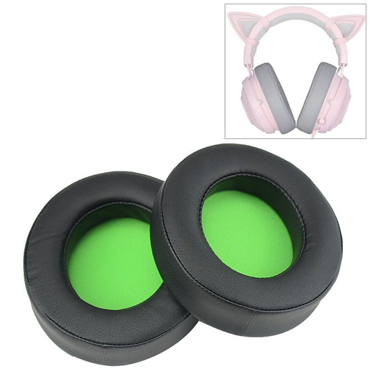 2 PCS For Razer Kraken 7.1 V2 Pro Headphone Cushion Sponge Green Net Cover Earmuffs Replacement Earpads - Earmuff & Pad by buy2fix | Online Shopping UK | buy2fix