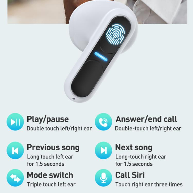 Langsdom TG11 Noise Reduction Wireless Bluetooth Earphone (White) - Bluetooth Earphone by Langsdom | Online Shopping UK | buy2fix