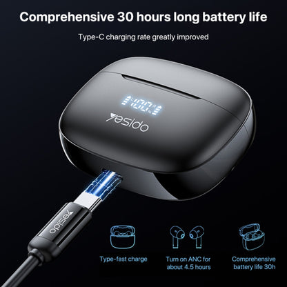 Yesido TWS23 Bluetooth 5.3 LED Digital Display TWS ANC Noise Reduction Wireless Bluetooth Earphone by Yesido