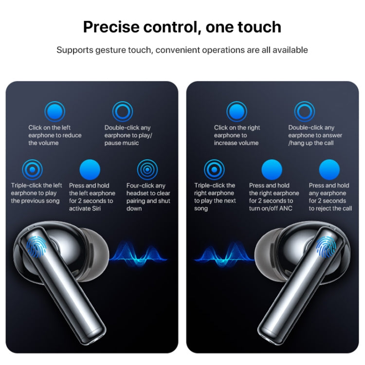 Yesido TWS23 Bluetooth 5.3 LED Digital Display TWS ANC Noise Reduction Wireless Bluetooth Earphone by Yesido