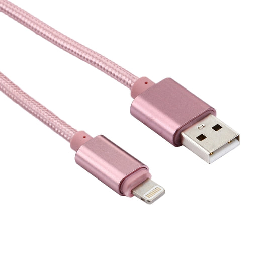 2m Woven Style Metal Head 84 Cores 8 Pin to USB 2.0 Data / Charger Cable(Rose Gold) by buy2fix