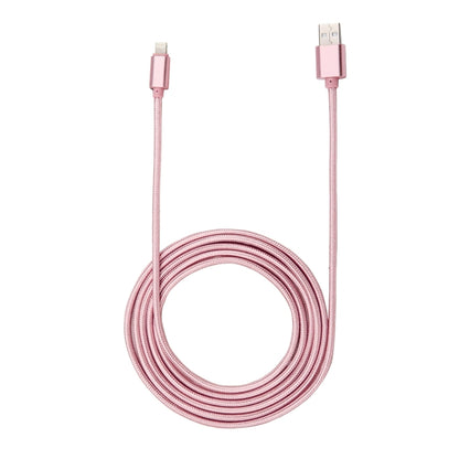 2m Woven Style Metal Head 84 Cores 8 Pin to USB 2.0 Data / Charger Cable(Rose Gold) by buy2fix