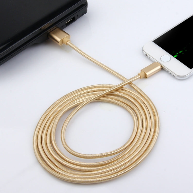 2m Woven Style Metal Head 84 Cores 8 Pin to USB 2.0 Data / Charger Cable(Rose Gold) by buy2fix