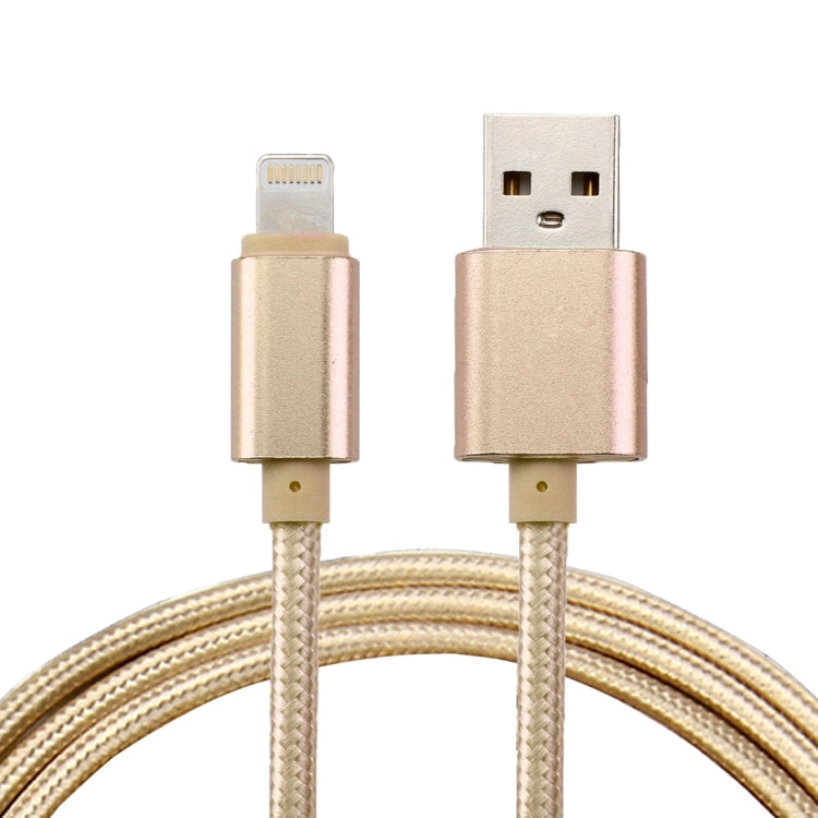 1m Woven Style Metal Head 84 Cores 8 Pin to USB 2.0 Data / Charger Cable(Gold) by buy2fix