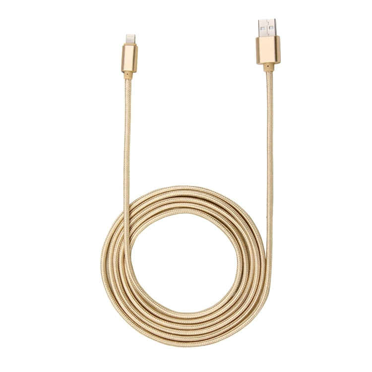 1m Woven Style Metal Head 84 Cores 8 Pin to USB 2.0 Data / Charger Cable(Gold) by buy2fix