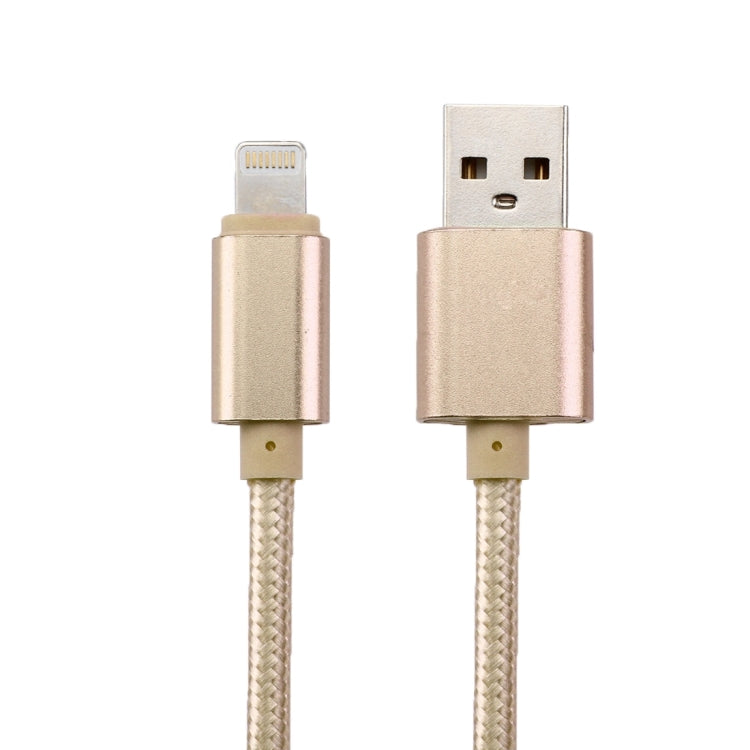 1m Woven Style Metal Head 84 Cores 8 Pin to USB 2.0 Data / Charger Cable(Gold) by buy2fix