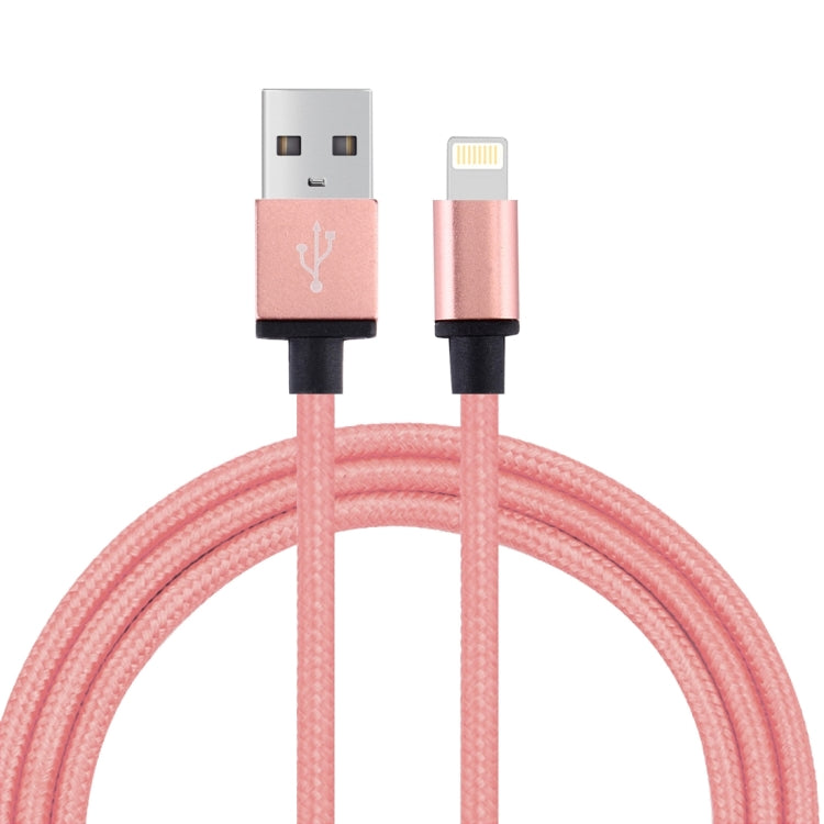 1m Woven Style Metal Head 58 Cores 8 Pin to USB 2.0 Data / Charger Cable(Magenta) by buy2fix