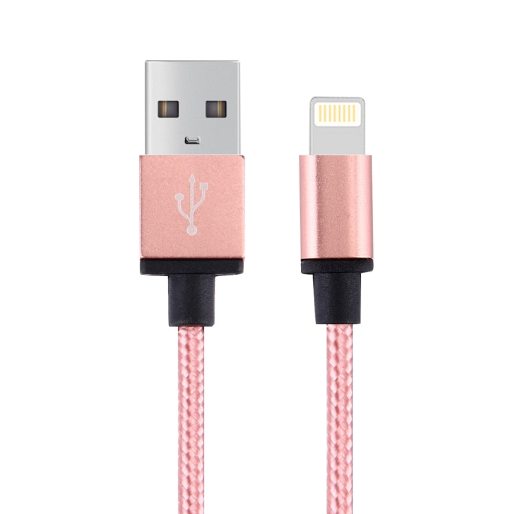 1m Woven Style Metal Head 58 Cores 8 Pin to USB 2.0 Data / Charger Cable(Magenta) by buy2fix