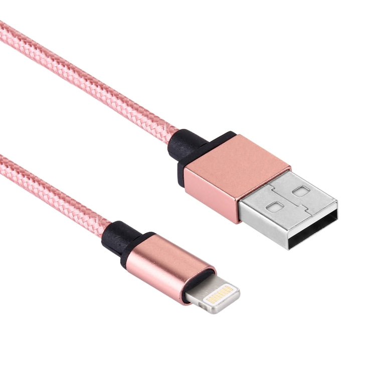 1m Woven Style Metal Head 58 Cores 8 Pin to USB 2.0 Data / Charger Cable(Magenta) by buy2fix