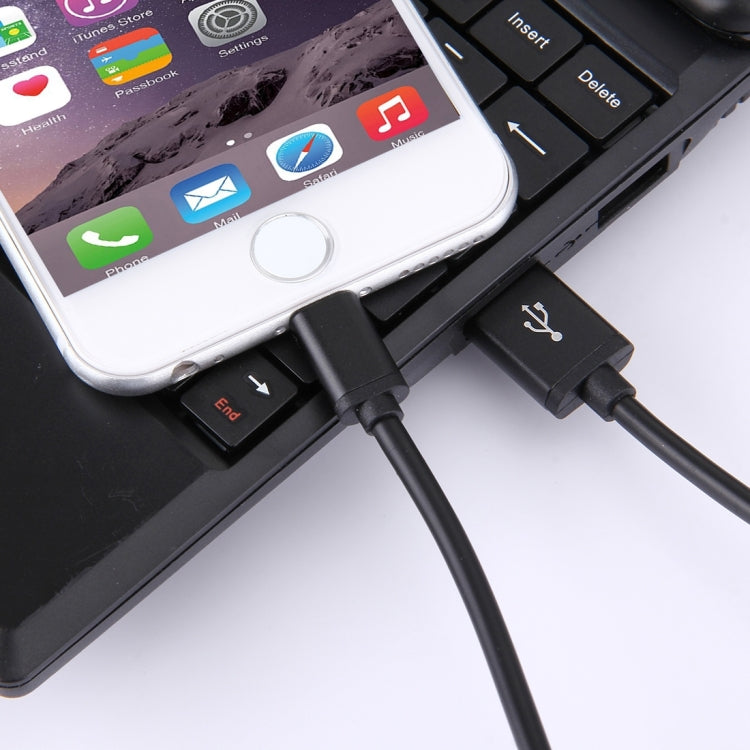 1m 3A 8 Pin to USB Data Sync Charging Cable for iPhone, iPad, Diameter: 4 cm(Black) by buy2fix