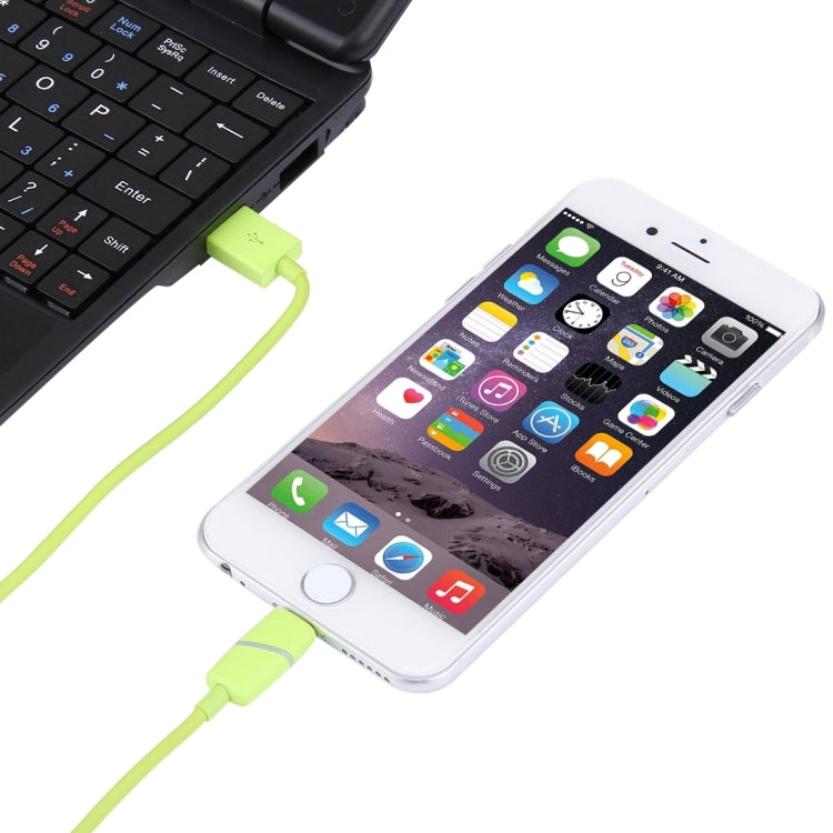 1m Circular Bobbin Gift Box Style 8 Pin to USB Data Sync Cable with Indicator for iPhone, iPad(Green) by buy2fix