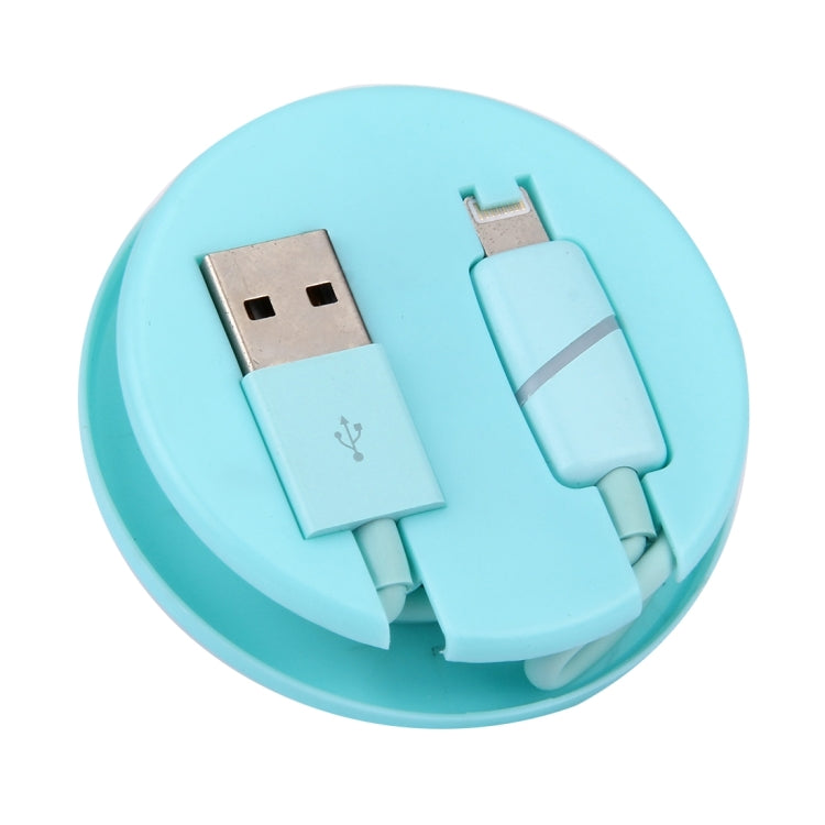 1m Circular Bobbin Gift Box Style 8 Pin to USB Data Sync Cable with Indicator for iPhone, iPad(Blue) by buy2fix