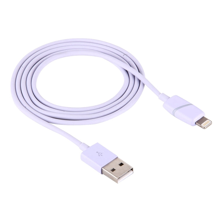 1m Circular Bobbin Gift Box Style 8 Pin to USB Data Sync Cable with Indicator for iPhone, iPad(Purple) by buy2fix