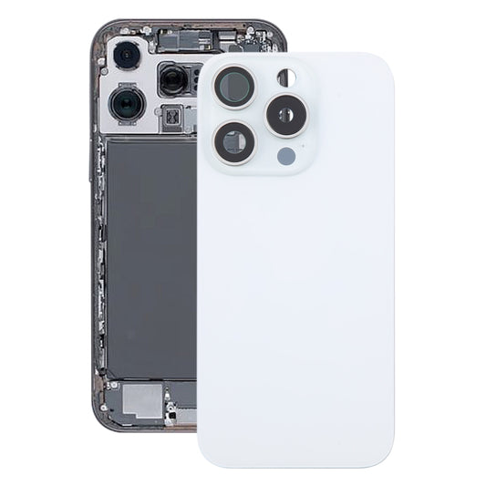 For iPhone 16 Pro Max Original Glass Battery Back Cover with Camera Lens Cover(White) - Back Cover by buy2fix | Online Shopping UK | buy2fix