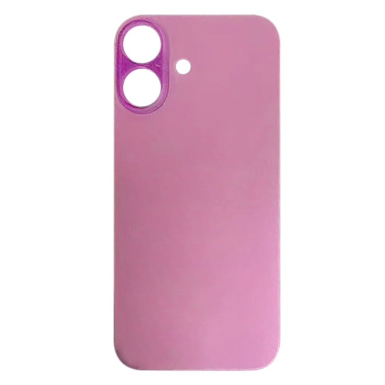 For iPhone 16 Plus Easy Replacement Big Camera Hole Glass Back Battery Cover(Pink) by buy2fix
