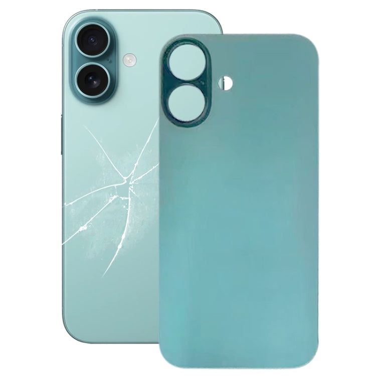 For iPhone 16 Plus Easy Replacement Big Camera Hole Glass Back Battery Cover(Green) by buy2fix