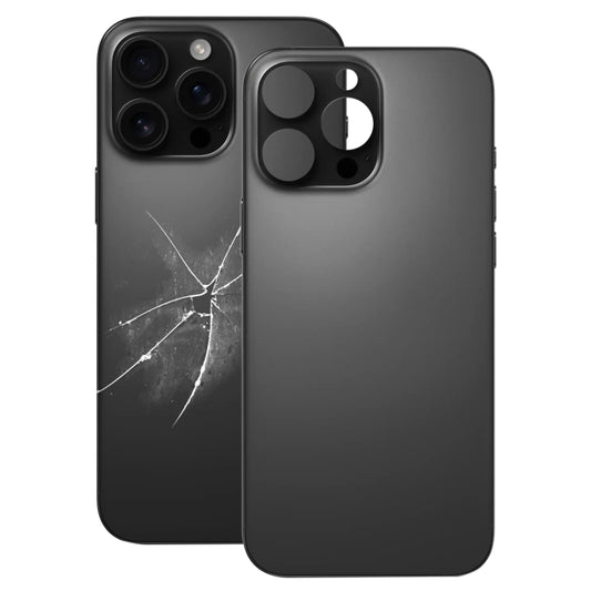For iPhone 16 Pro Max Easy Replacement Big Camera Hole Glass Back Battery Cover(Black) - Others by buy2fix | Online Shopping UK | buy2fix