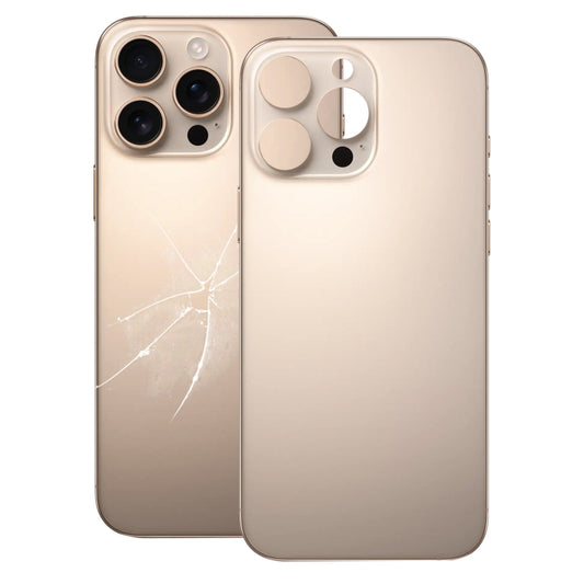 For iPhone 16 Pro Max Easy Replacement Big Camera Hole Glass Back Battery Cover(Gold) - Others by buy2fix | Online Shopping UK | buy2fix