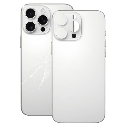 For iPhone 16 Pro Max Easy Replacement Big Camera Hole Glass Back Battery Cover(White) by buy2fix