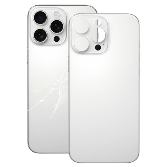 For iPhone 16 Pro Max Easy Replacement Big Camera Hole Glass Back Battery Cover(White) - Others by buy2fix | Online Shopping UK | buy2fix