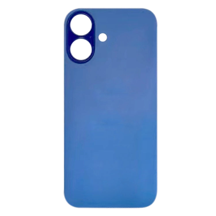 For iPhone 16 Easy Replacement Big Camera Hole Glass Back Battery Cover(Blue) by buy2fix