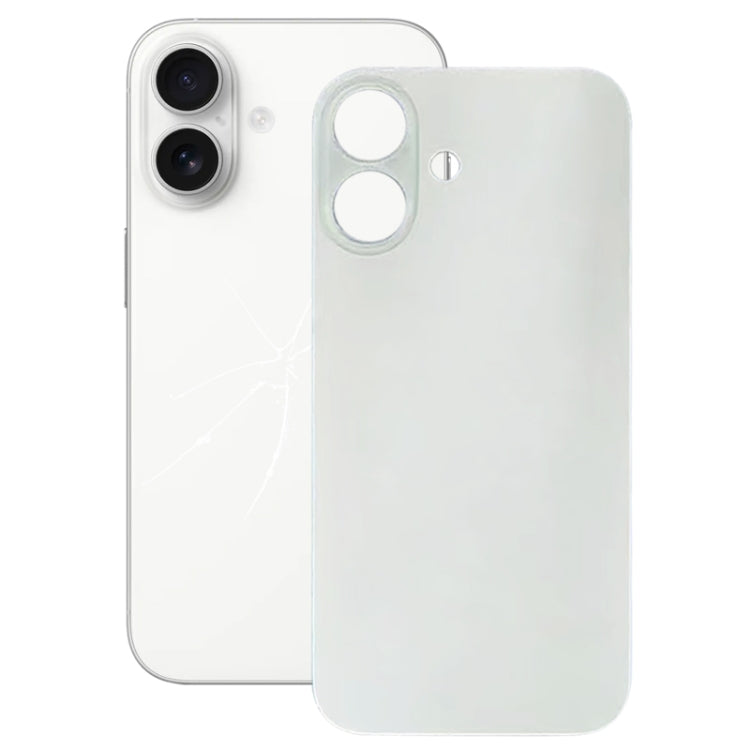 For iPhone 16 Easy Replacement Big Camera Hole Glass Back Battery Cover(White) by buy2fix