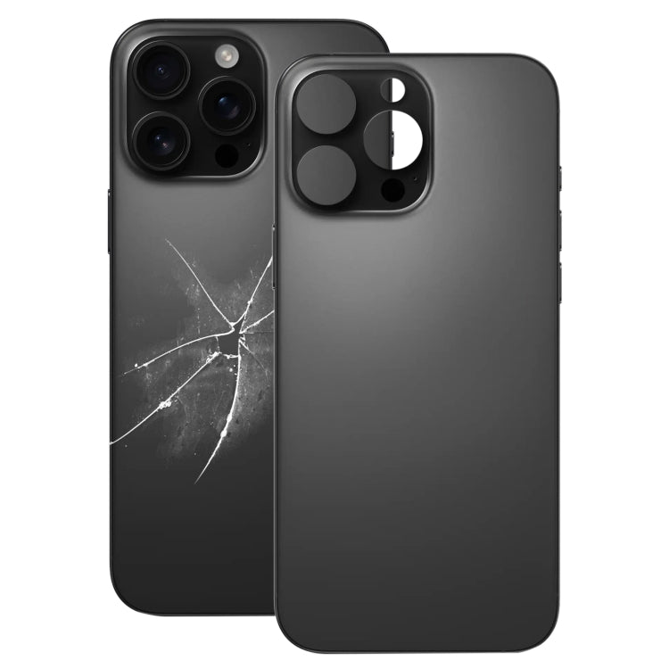 For iPhone 16 Pro Easy Replacement Big Camera Hole Glass Back Battery Cover(Black) by buy2fix