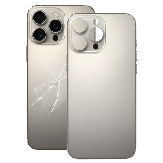 For iPhone 16 Pro Easy Replacement Big Camera Hole Glass Back Battery Cover(Titanium) - Back Cover by buy2fix | Online Shopping UK | buy2fix