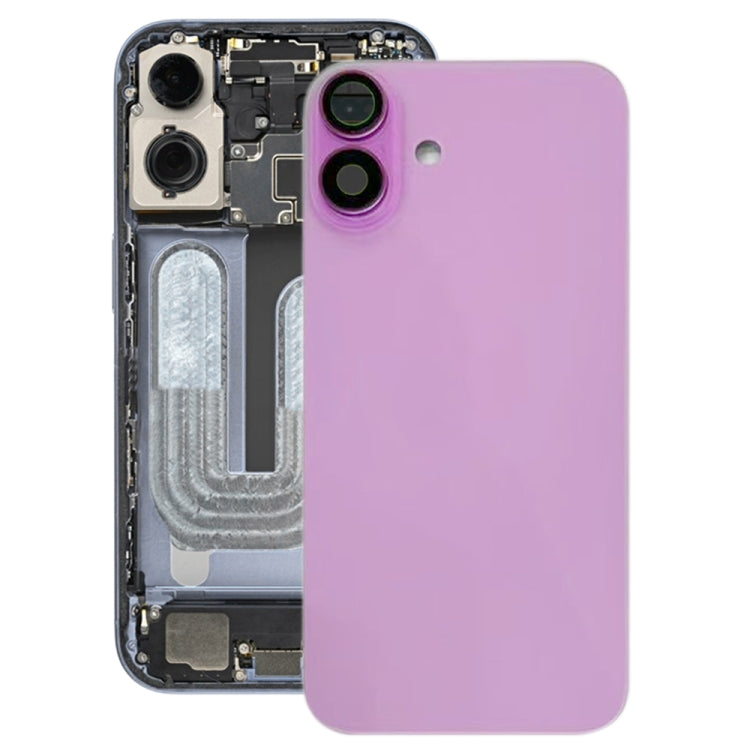 For iPhone 16 Battery Back Cover with Camera Lens Cover(Pink) - Back Cover by buy2fix | Online Shopping UK | buy2fix
