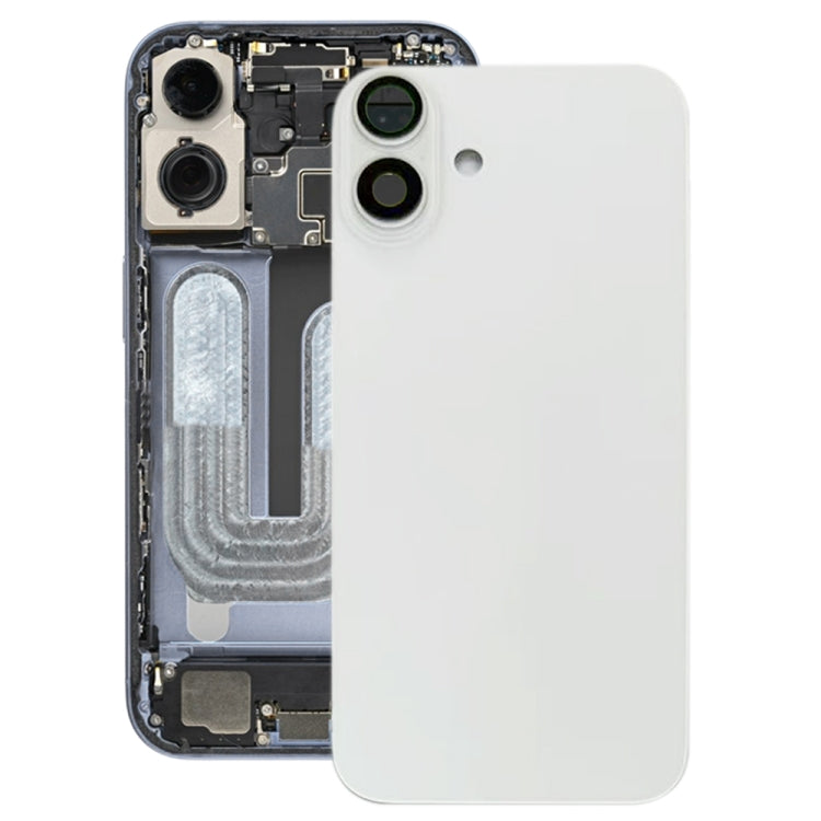 For iPhone 16 Battery Back Cover with Camera Lens Cover(White) by buy2fix