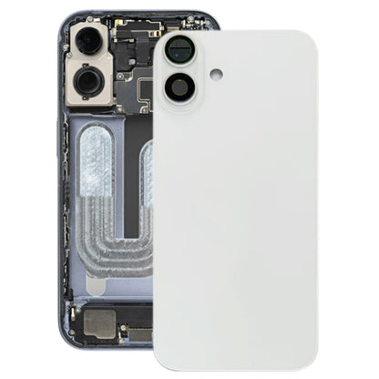 For iPhone 16 Battery Back Cover with Camera Lens Cover(White) by buy2fix