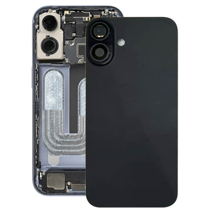 For iPhone 16 Plus Battery Back Cover with Camera Lens Cover(Black) by buy2fix