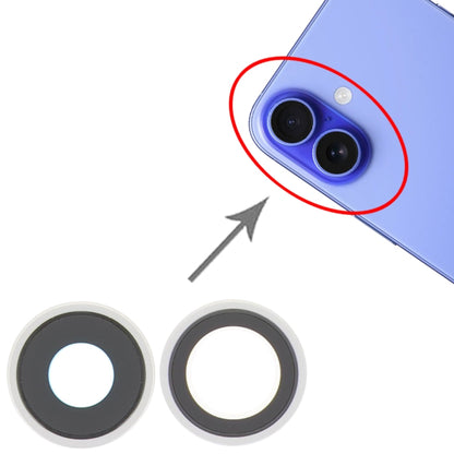 For iPhone 16 / 16 Plus Rear Camera Lens Cover (White) by buy2fix