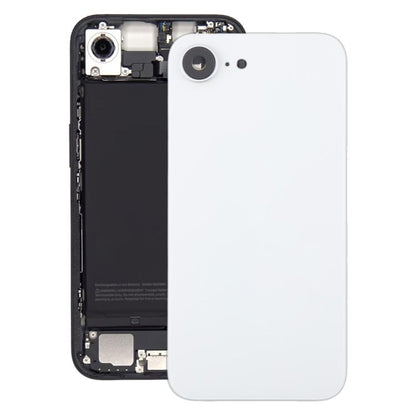 For iPhone 16e Glass Battery Back Cover with Camera Lens Cover(White) -  by buy2fix | Online Shopping UK | buy2fix