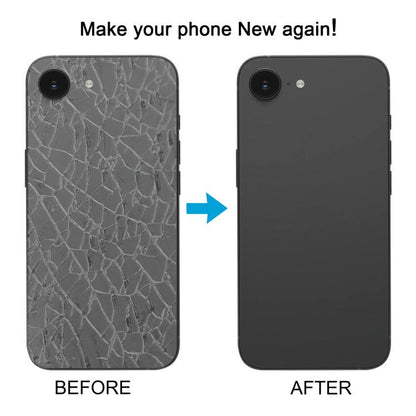 For iPhone 16e Glass Battery Back Cover with Camera Lens Cover(Black) -  by buy2fix | Online Shopping UK | buy2fix