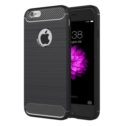 For iPhone 6 Plus & 6s Plus Brushed Texture Fiber TPU Rugged Armor Protective Case(Black) by buy2fix