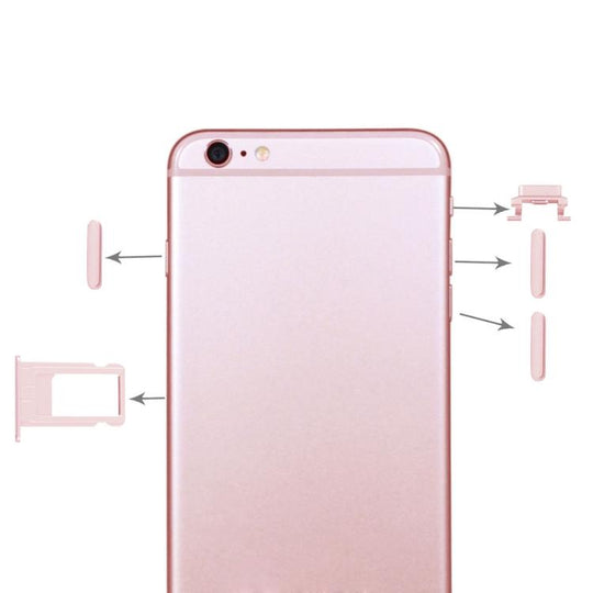 4 in 1 für iPhone 6 Plus (Kartenfach + Lautstärkeregelungstaste + Einschalttaste + Stummschalter-Vibratortaste) (Roségold)