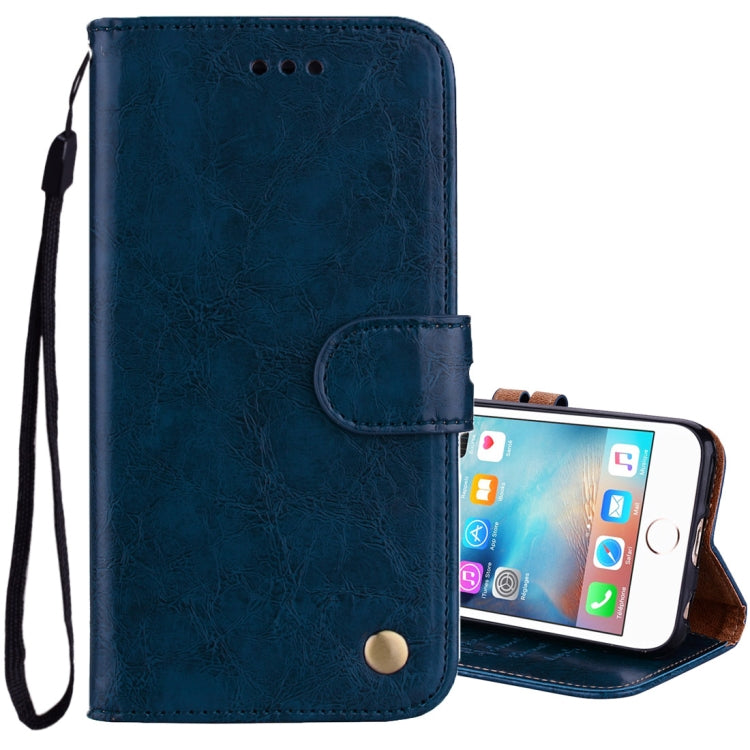 For iPhone 6 Plus & 6s Plus Business Style Oil Wax Texture Horizontal Flip Leather Case with Holder & Card Slots & Wallet (Blue) by buy2fix