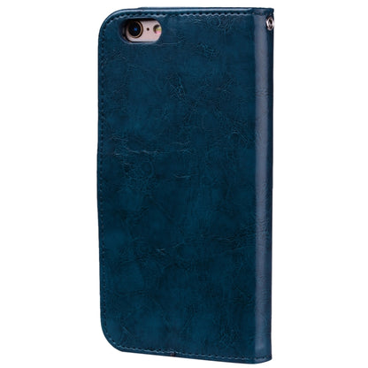 For iPhone 6 Plus & 6s Plus Business Style Oil Wax Texture Horizontal Flip Leather Case with Holder & Card Slots & Wallet (Blue) by buy2fix