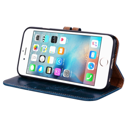 For iPhone 6 Plus & 6s Plus Business Style Oil Wax Texture Horizontal Flip Leather Case with Holder & Card Slots & Wallet (Blue) by buy2fix